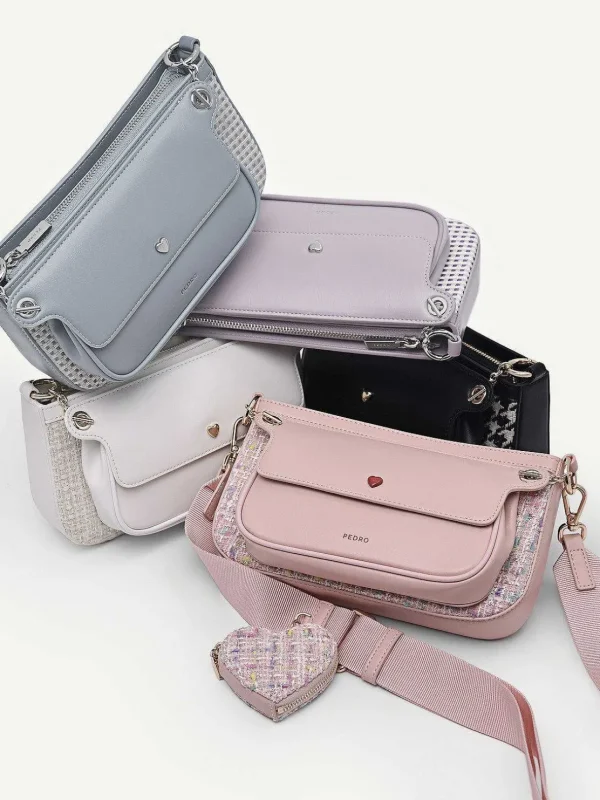 dilone_houndstooth_double_4.webp Dilone Houndstooth Double Flap Shoulder Bag<PEDRO Best Sale