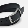 Embossed Leather Reversible Pin Belt<PEDRO Shop