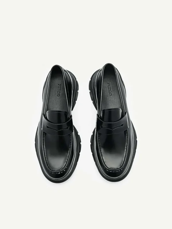 Hybrix Leather Penny Loafers<PEDRO Best Sale