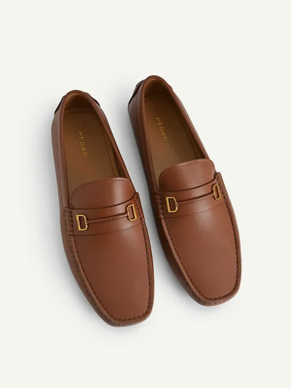 Leather Driving Shoes With Metal Bit<PEDRO Fashion