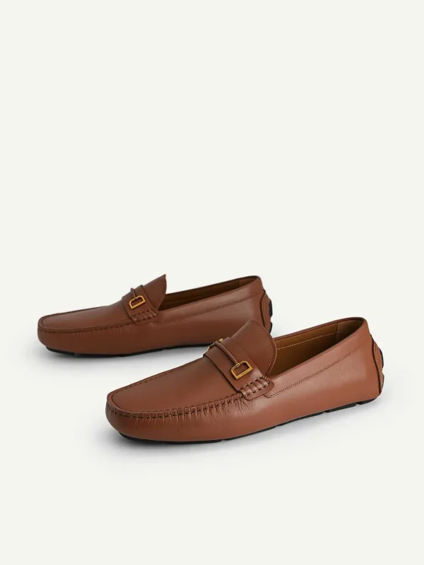 Leather Driving Shoes With Metal Bit<PEDRO Fashion