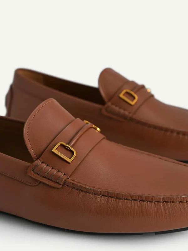 Leather Driving Shoes With Metal Bit<PEDRO Fashion