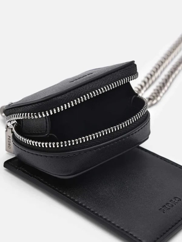 Leather Lanyard With Card Holder<PEDRO Sale