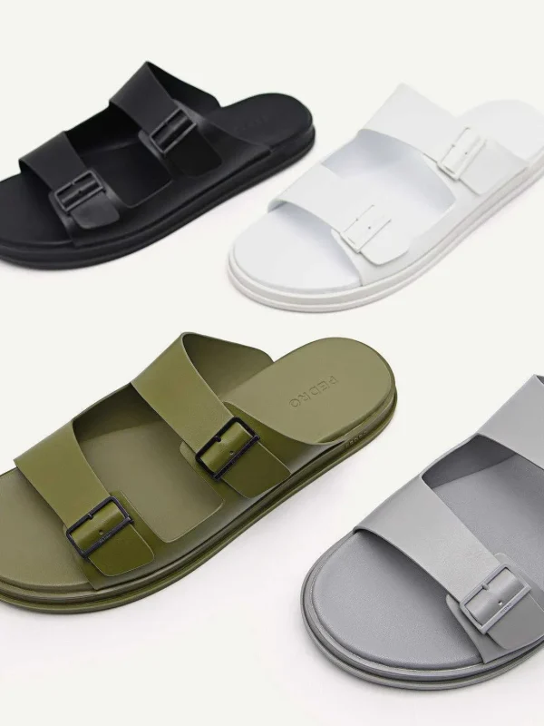 monochrome_double_strap_s_2-2.webp Monochrome Double Strap Slide Sandals<PEDRO Clearance