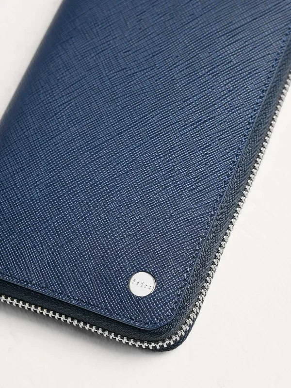 oliver_embossed_leather_z_0.webp Oliver Embossed Leather Zip-Around Wallet<PEDRO New