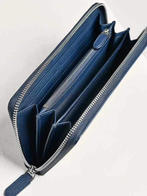 oliver_embossed_leather_z_1.webp Oliver Embossed Leather Zip-Around Wallet<PEDRO New