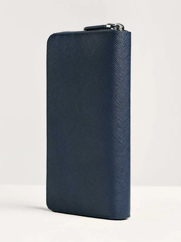 oliver_embossed_leather_z_2.webp Oliver Embossed Leather Zip-Around Wallet<PEDRO New