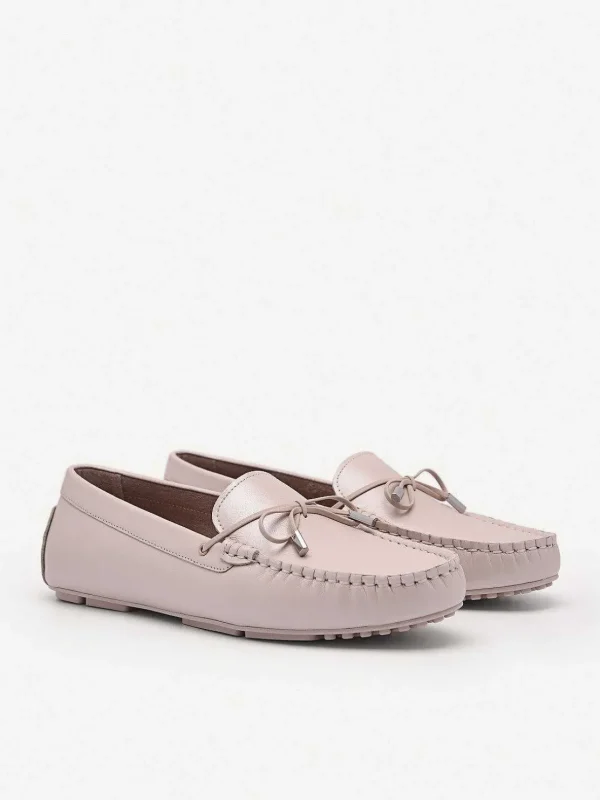 pearlized_calf_leather_bo_3.webp Pearlized Calf Leather Bow Driving Shoes<PEDRO Shop