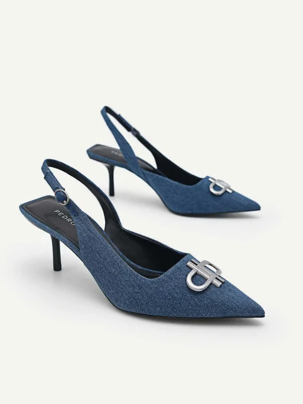 pedro_icon_denim_pointed__1.webp Icon Denim Pointed Slingback Pumps<PEDRO Shop