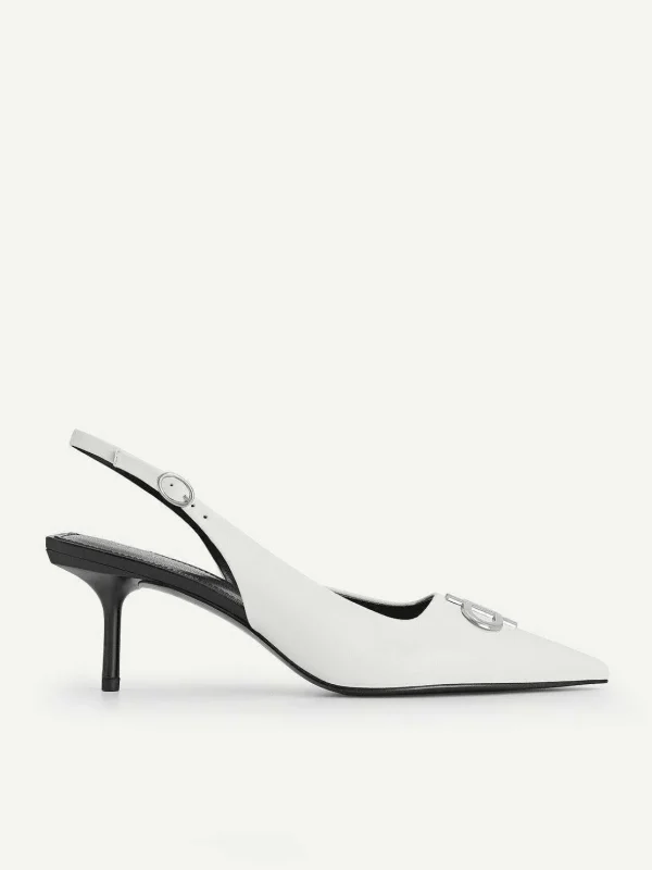 pedro_icon_leather_pointe_0.webp Icon Leather Pointed Slingback Pumps<PEDRO Outlet