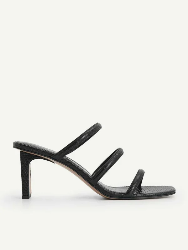 Strappy Heel Lizard-Effect Sandals<PEDRO Sale