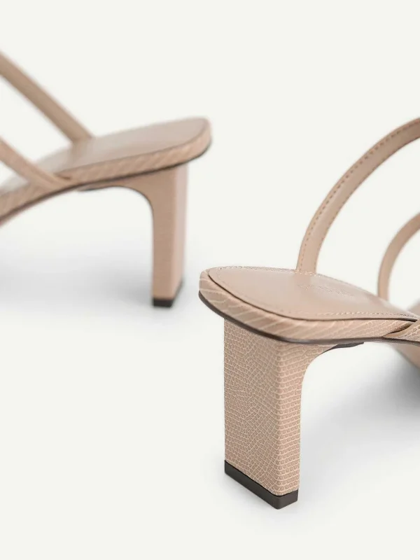Strappy Heel Lizard-Effect Sandals<PEDRO Sale