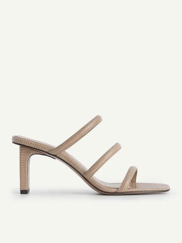 Strappy Heel Lizard-Effect Sandals<PEDRO Sale