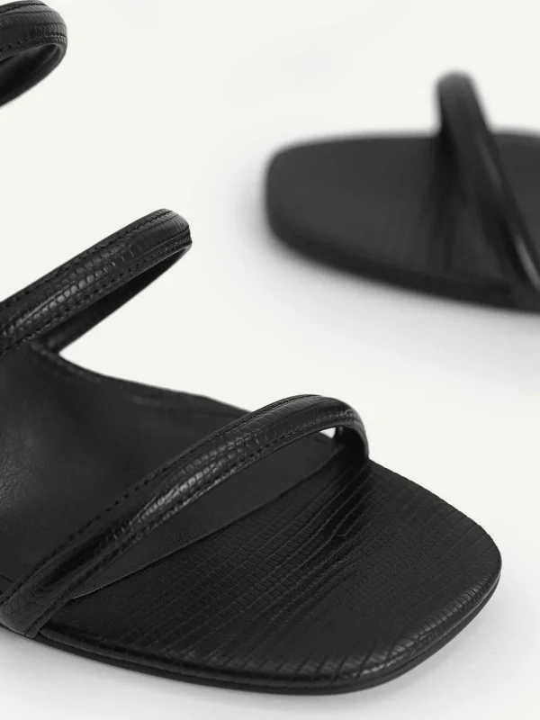 Strappy Heel Lizard-Effect Sandals<PEDRO Sale