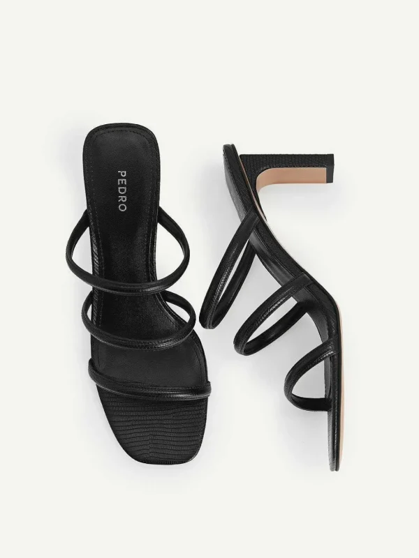 Strappy Heel Lizard-Effect Sandals<PEDRO Sale