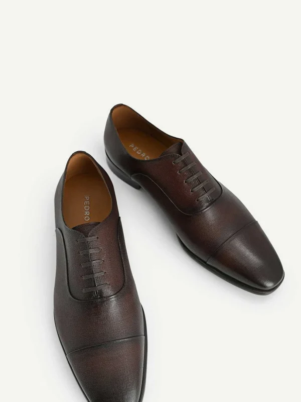 Textured Leather Oxford Shoes<PEDRO Cheap