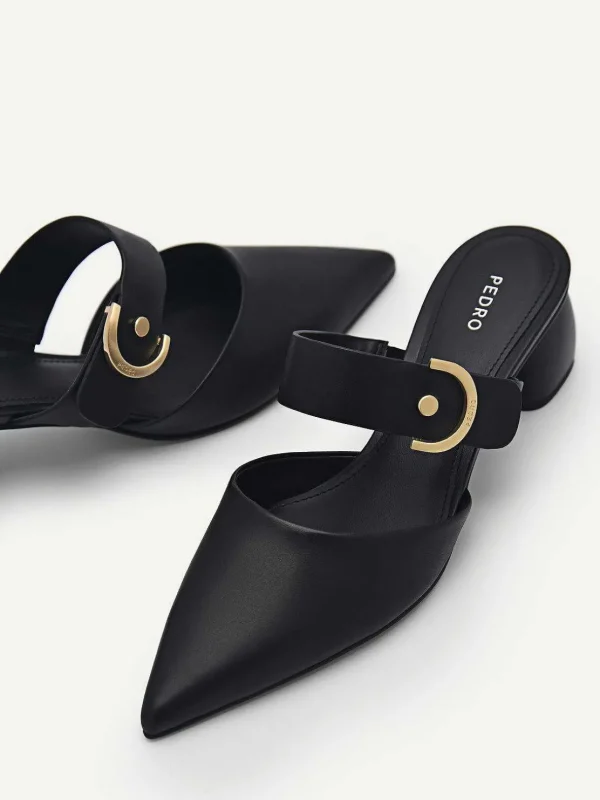 Yasmin Leather Heel Mules<PEDRO Discount